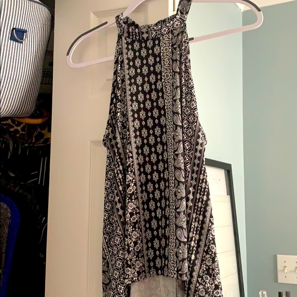 black and white halter top